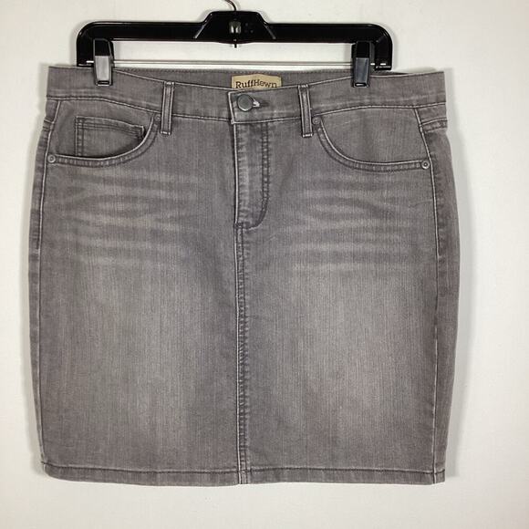 Ruff Hewn Grey Denim Jean Mini Skirt 10 Western Cowgirl Rodeo Cowgirl Chic - Picture 6 of 6